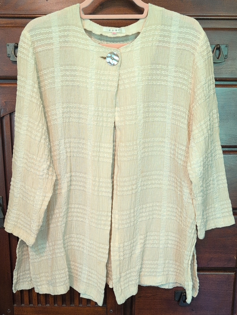 Vintage BBNY Flyaway Cardigan With Shell Button.
